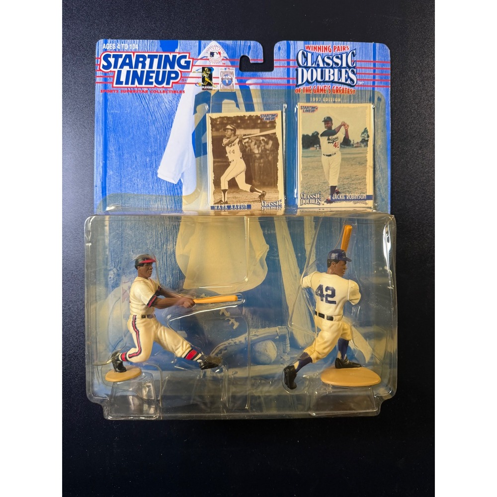 1997 Starting Lineup Classic Doubles Hank Aaron Jackie Robinson Cooperstown MLB